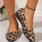 Damen Ballerinas mit R&Brnem Leo-Design und komfortablem Blockabsatz R&B