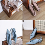 Damen Slingback-Pumps mit verspieltem Schleifendetail und glanzvoller Oberfläche