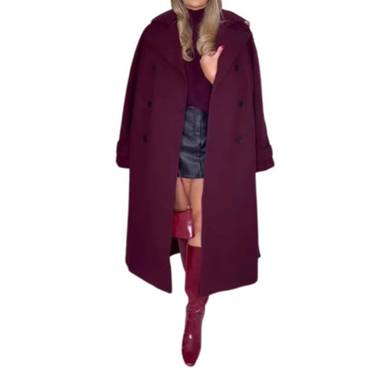 Damen Oversize-Trenchcoat mit doppelter Knopfreihe und großzügigen Taschen R&B