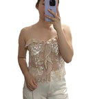 Damen Funktionsbluse mit Pailletten und Rüschen R&B