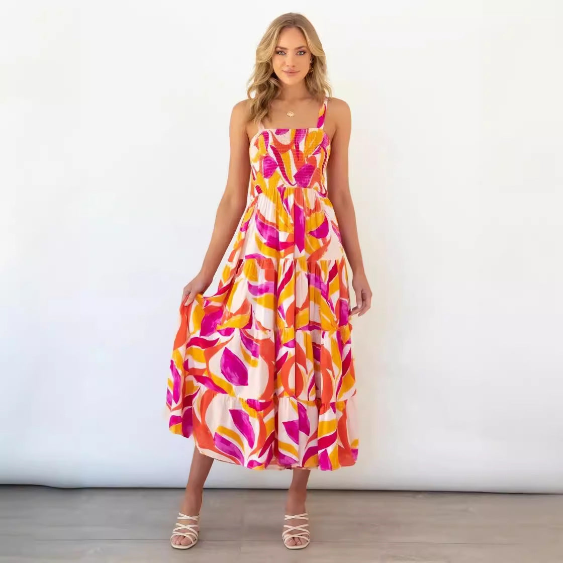 Damen Maxikleid mit floralem Design R&B