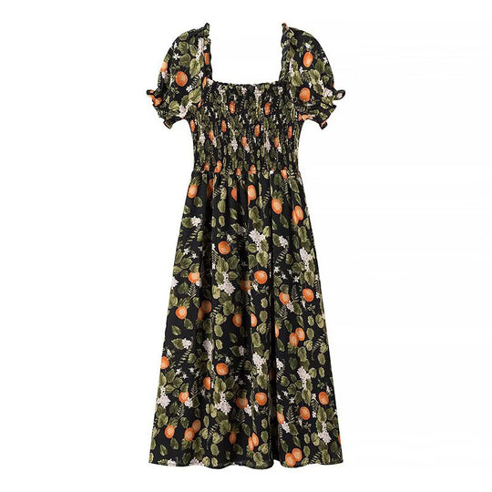Damen Maxikleid mit floralen Stickereien und elastischem Einsatz R&B