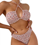 Damen Hochtailliertes Bikini-Set mit verspieltem Wickeldesign