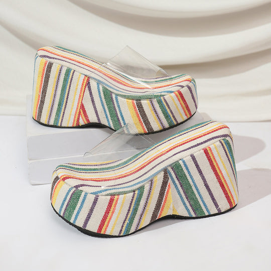Damen Wedge-Sandalen mit modischem Plateau und geschlossenen Riemen R&B