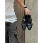 Damen elegante Halbschuhe mit Schnallen und Ziernähten R&B