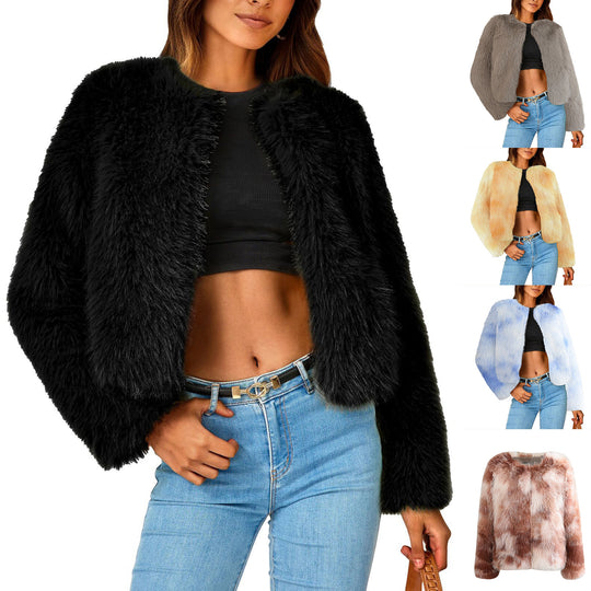 Damen Luxus Kunstpelz Jacke mit eleganten Details R&B
