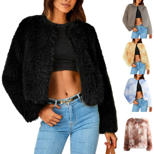 Damen Luxus Kunstpelz Jacke mit eleganten Details R&B