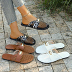 Damen trendige Netz-Sandalen mit glänzenden Akzenten und komfortablem Fußbett R&B