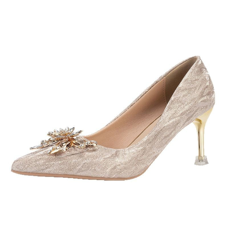 Damen Elegante High Heels mit funkelndem Schmuckdetail R&B