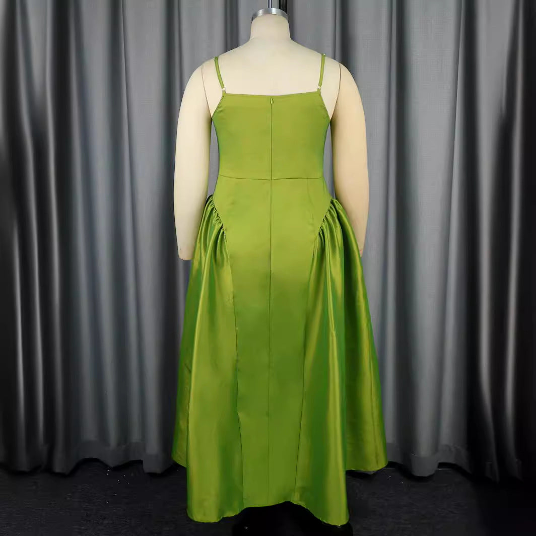 Damen Elegantes A-Linien Maxikleid mit großzügigem Rock R&B