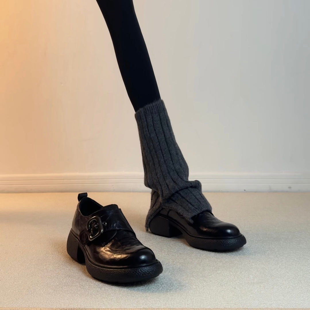 Damen elegante Mokassins mit modischer Schnallenverzierung R&B