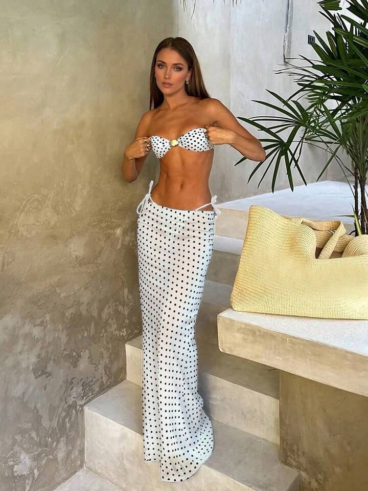 Damen Bandeau-Bikini mit modischer Schnittführung R&B