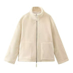 Damen Fleecejacke mit hohem Kragen und Reißverschluss R&B