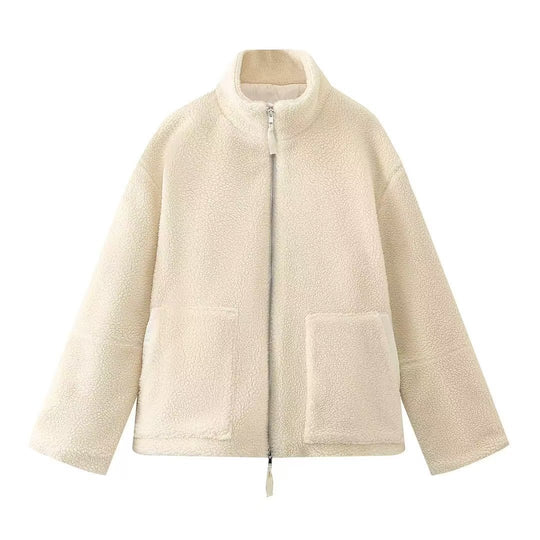 Damen Fleecejacke mit hohem Kragen und Reißverschluss R&B