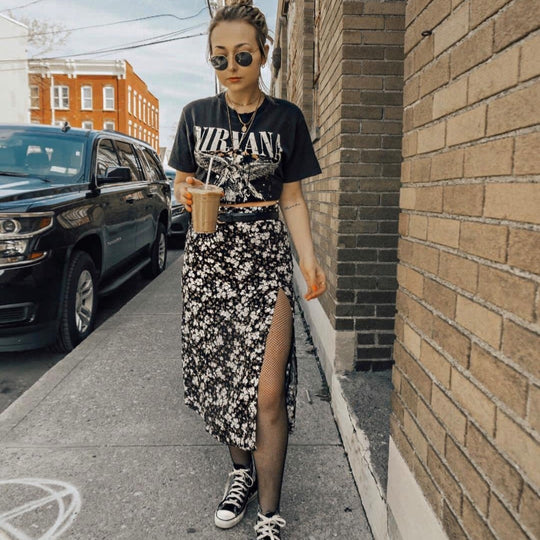 Damen Midirock mit tierischem Print R&B