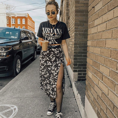 Damen Midirock mit tierischem Print R&B