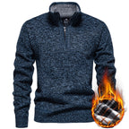 Herren Strickpullover mit halbem Reißverschluss und modischem Strukturdesign R&B