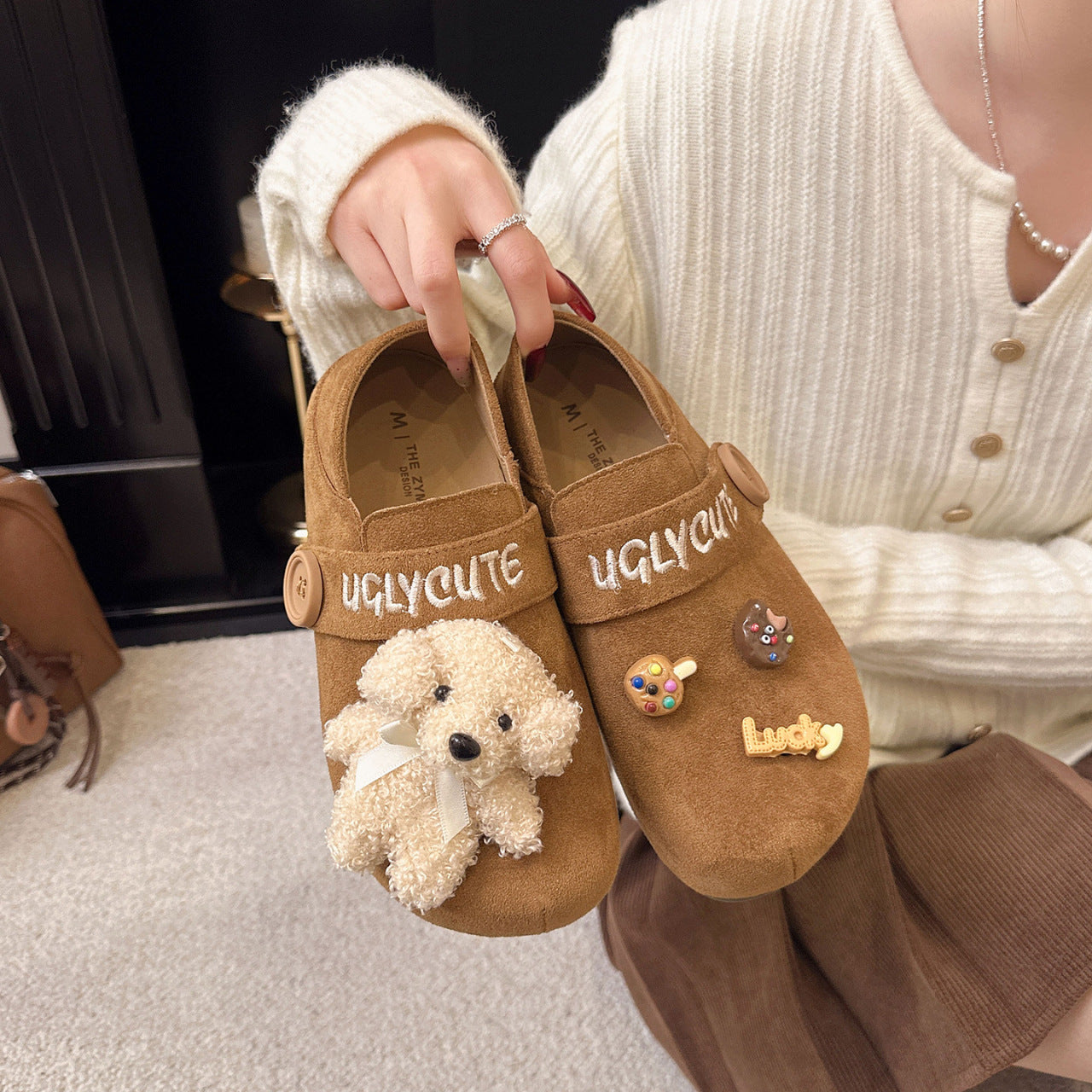 Damen Clogs mit verspieltem Dekor und praktischem Klettverschluss R&B