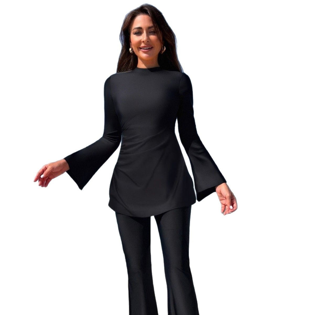 Damen eleganter Strandanzug mit weit schwingendem Oberteil R&B