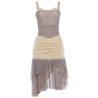 Damen Kleid mit asymmetrischem Saum und raffinierten Drapierungen R&B