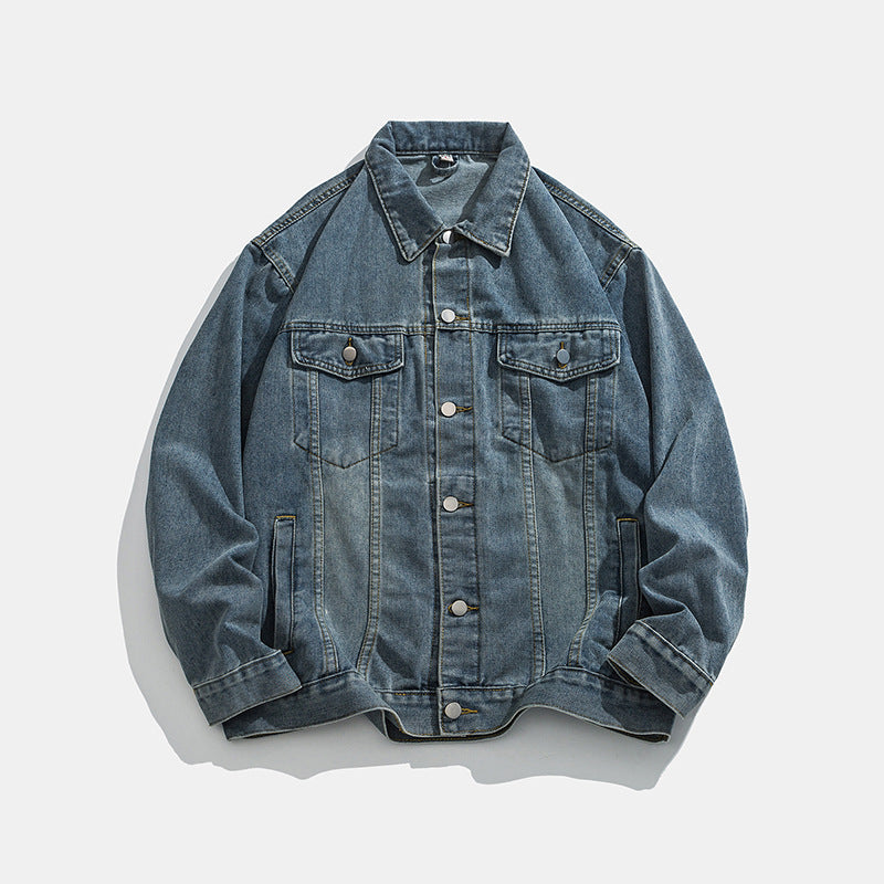 Herren klassische Denim Jacke mit schmalem Schnitt R&B