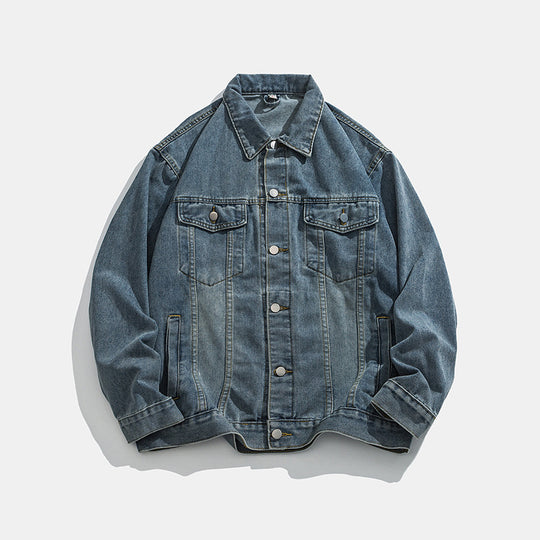 Herren klassische Denim Jacke mit schmalem Schnitt R&B