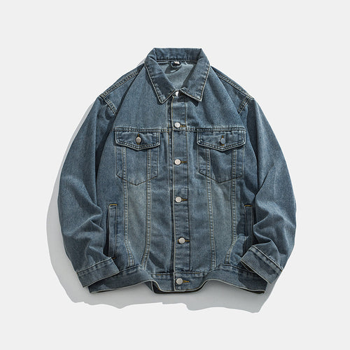 Herren klassische Denim Jacke mit schmalem Schnitt R&B