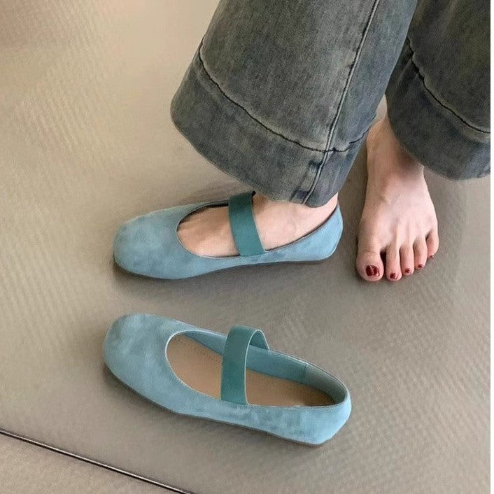 Damen Ballerinas mit komfortablem Riemen und weichem Obermaterial R&B