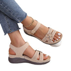 Damen Komfortable Sandalen mit floralem Lochmuster und verstellbarem Riemen R&B