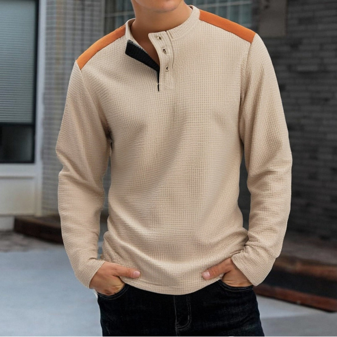 Herren Langarmshirt mit einzigartigem Strukturdesign R&B