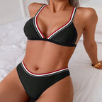 Damen Sportlicher Bikini mit modernem V-Ausschnitt R&B