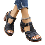 Damen Elegante Plateau-Sandaletten mit verstellbarem Riemen und atmungsaktivem Obermaterial R&B