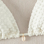 Damen Triangel-Bikini-Set mit verstellbaren Trägern und schönen Muschel-Details R&B