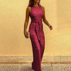 Damen Glitzerndes Abendkleid mit elegantem Taillengürtel R&B