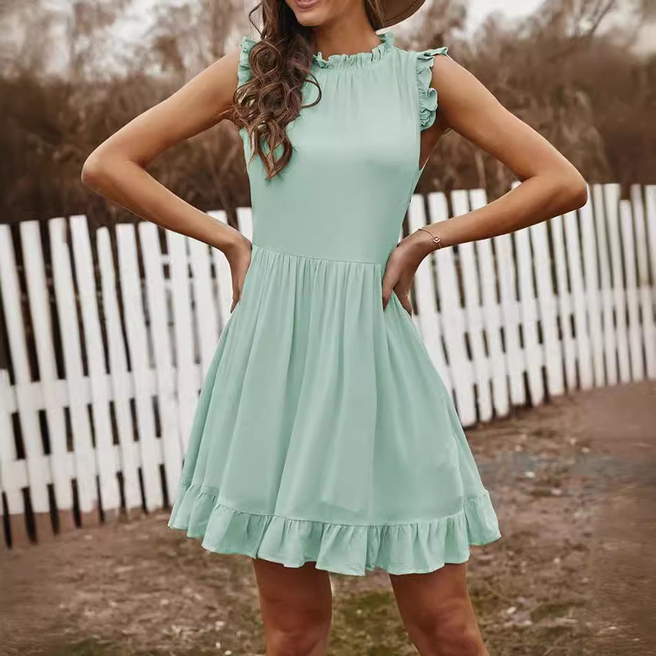 Damen Sommerliches Minikleid mit Rüschendetails R&B
