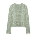Damen Strickjacke mit Zopfmuster und Knopfdetails R&B