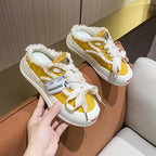 Damen Bequeme Sneakers mit stylischem Fleece-Obermaterial und modischem Design R&B