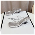 Damen transparente Slingback Sandalen mit klarem Blockabsatz R&B