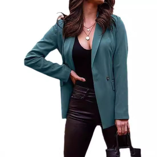 Damen modischer Blazer mit tailliertem Schnitt und schmalen Revers R&B