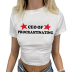 Damen T-Shirt mit kreativem Statement-Druck R&B