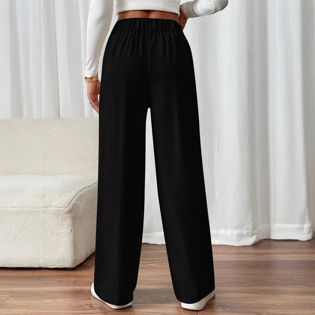 Damen Weit geschnittene Hose mit eleganter Knopfdetail R&B