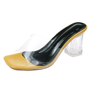 Damen Transparente Blockabsatz-Sandalen R&B