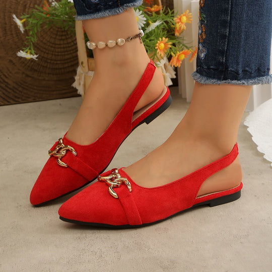 Damen Slingback Ballerinas mit modischem Kettendesign R&B