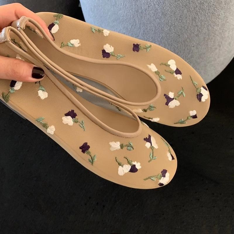 Damen Ballerinas mit eleganter Floral-Applikation und komfortabler Innensohle R&B