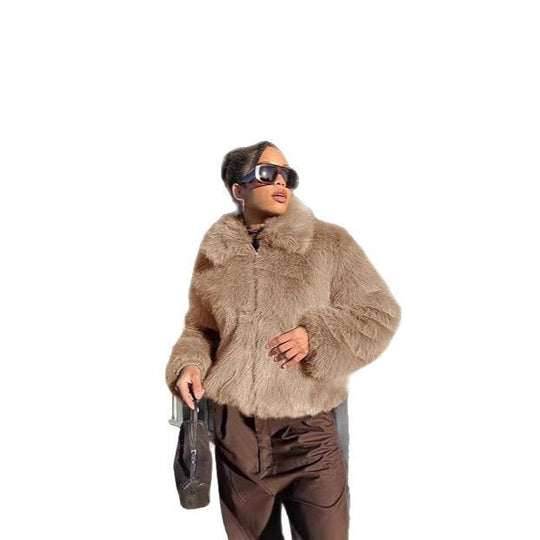 Damen Designer Kunstfelljacke R&B
