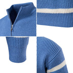 Herren modischer Rollkragenpullover mit strukturiertem Design und halbem Reißverschluss R&B