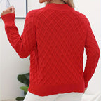 Damen Strickpullover mit Rautenstruktur und Rollkragen R&B