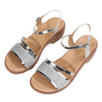 Damen Wedge-Sandalen mit metallic Akzenten und verstellbarem Riemendesign R&B