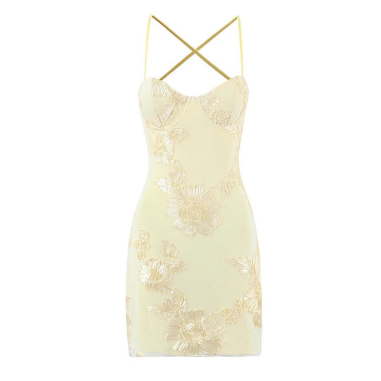 Damen Sexy Kleid mit floralem Spitzenmuster R&B