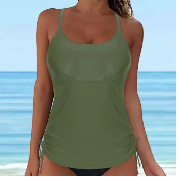Damen lässiges Tankini-Oberteil mit Schnürung R&B